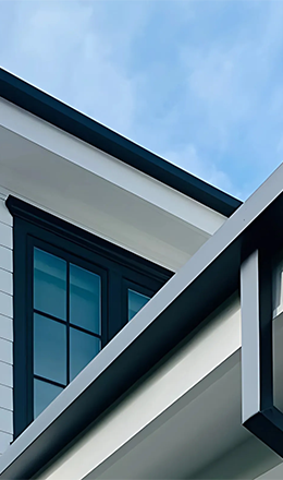 Modern black box rain gutters in Altadena